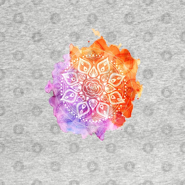 Sunset Watercolor Mandala by aterkaderk